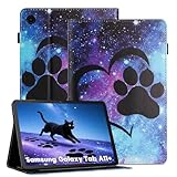 LSPCASA Coque pour Samsung Galaxy Tab A11 Plus 11 Pouces 2025 SM-X230/235/X236/Tab A9 Plus 2023 Housse PU Cuir avec Support Flip Cover Protection Étui pour Galaxy Tab A11+ Patte de Chat Coeur
