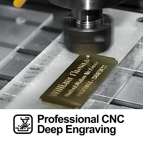 Image of Personalized Name Plates, Deep Engraved Plaque, Brass Trophy Plates Engraved, Custom Name Plate with Adhesive Backing or Screws, 3 inch W x 1.2 inch H