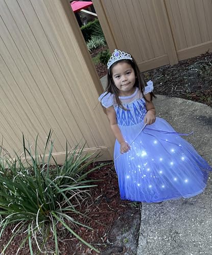Disfraz de princesa con luces para niñas 6-7 años miniatura 6
