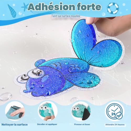 Secopad Lot de 20 Autocollants Antidérapants pour Baignoire, Poissons – vue 6