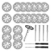 20 Pieces 22 mm Diamond Cutting Wheel for Dremel Rotary Tool with 4 pcs 3 mm Mandrel and 2 pcs Cross Screwdriver for Stone Glass Gem Jade Marble Ceramic Cutting