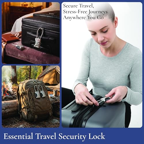Image of Brookstone Cable Lock - 2 Pack 3-Digit Keyless TSA Approved Locks for Luggage - Resettable Combination Luggage Lock, Size One Size, Silver