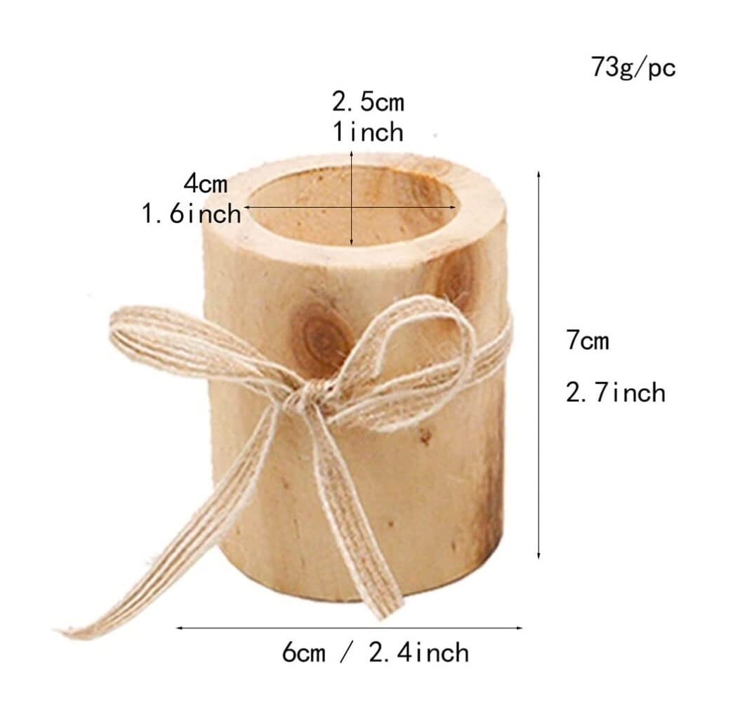 Portavelas 3 Uds Portavelas Natural Soporte De Luz De Té De Madera Maceta Suculenta Sin Terminar con Cuerda De Cáñamo para Decoración De Escritorio Candelabros Decorativos