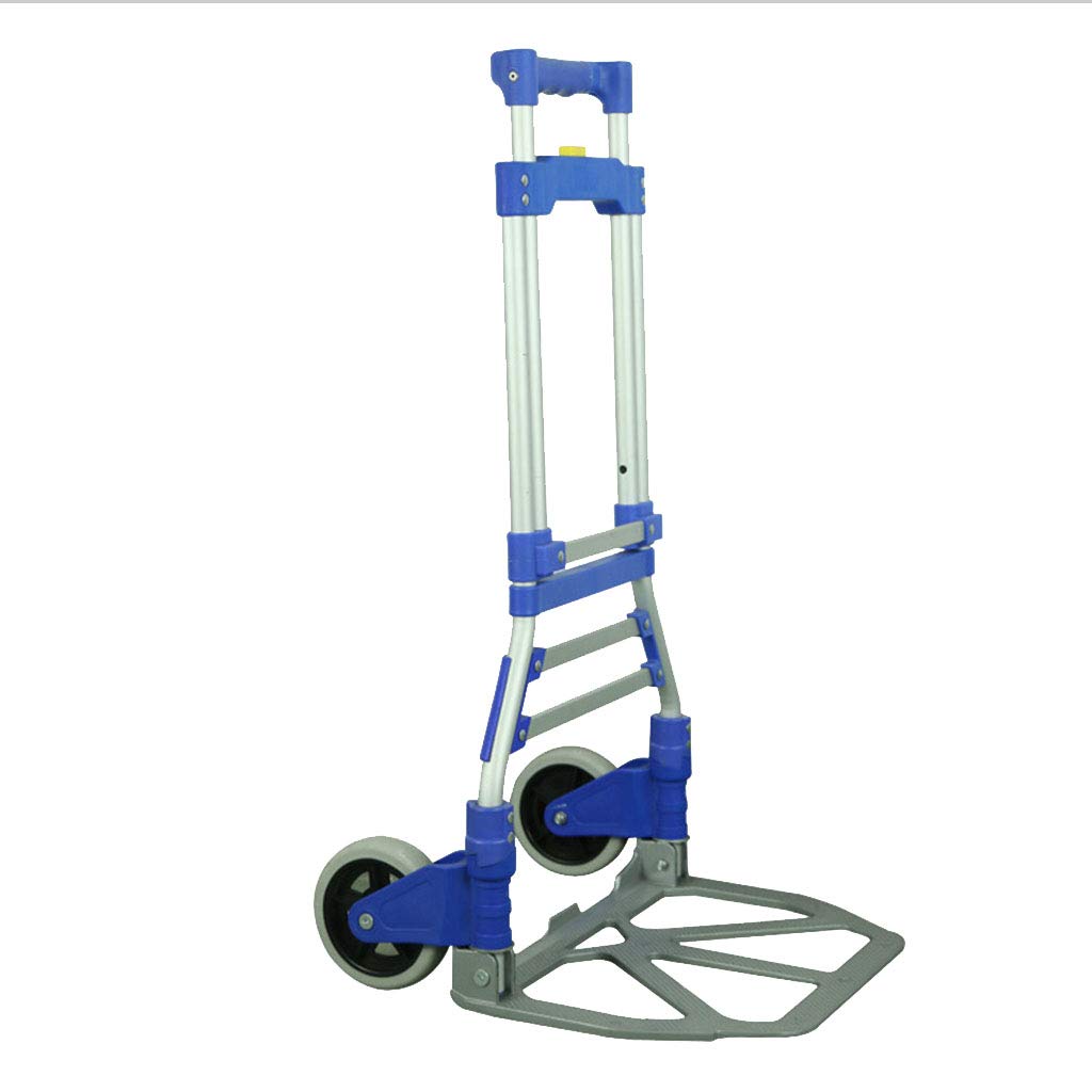 ALUS- Folding Aluminum Luggage Cart Portable Trolley Shopping Cart Silent Handling Pusher Load 70kg