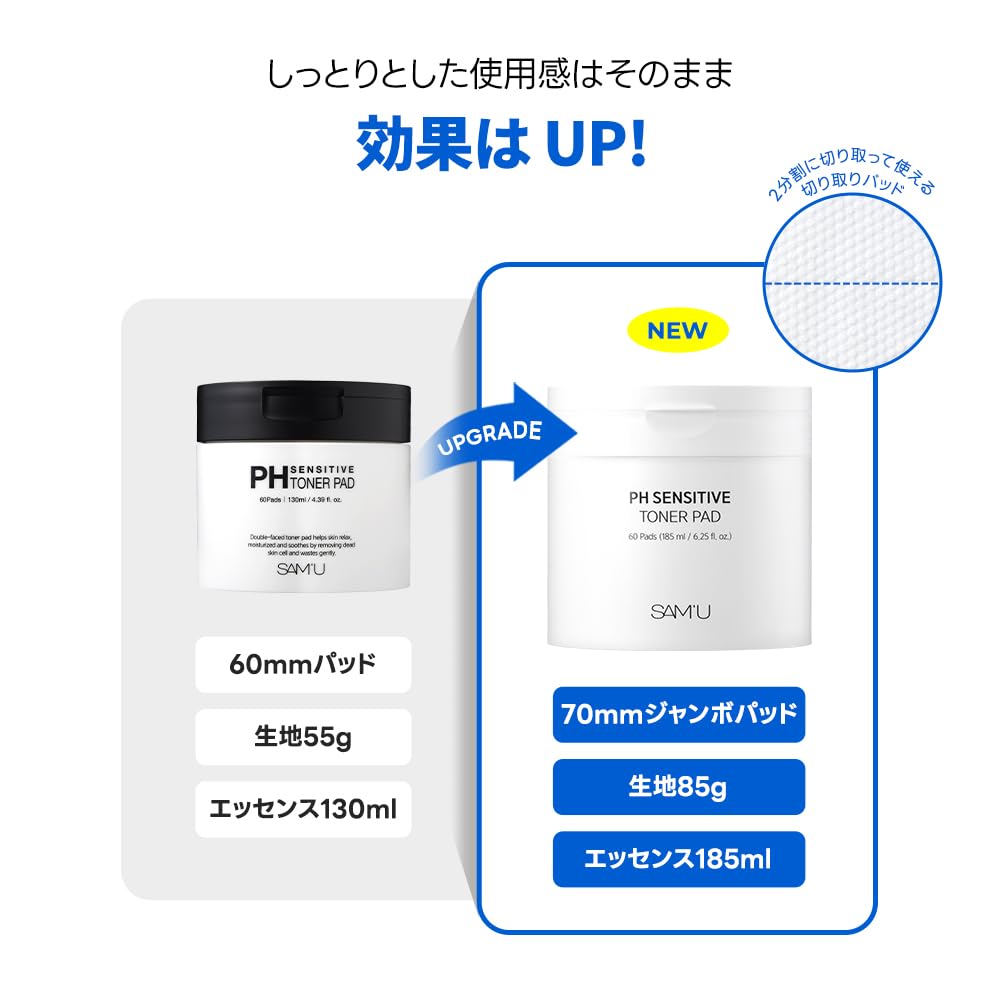 Amazon.co.jp: SAM'U PH Sensitive Toner Pad, 60 Sheets (2 Separate
