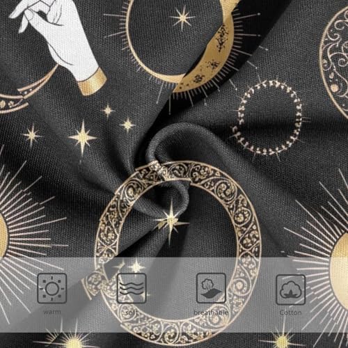 Toddler Girl Briefs, Elegant Golden Celestial Black Cotton Underwear for Girls, 2–8 Years3