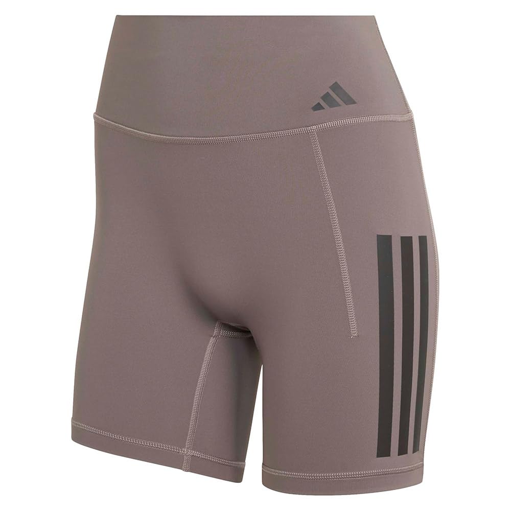 adidas Women's Optime Workout 3-Stripes Short Leggings, charcoal, S 7 inch