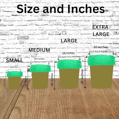 Image of Ella Premium Garbage Bags 17 * 19 Inches (Small) Dustbin Bag /Trash Bag for Home | Leak Proof & Tear Resistant Dustbin Bags For Dry & Wet Waste With Free Check Duster Cloth- Green (Pack of 4 Rolls)