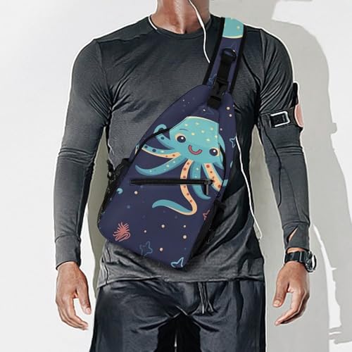 Mochila tipo cruzada para senderismo con diseño de pulpo miniatura 7