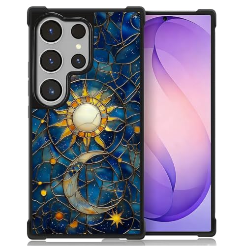 Coque Samsung S26 Ultra lune et étoiles en TPU noir protection intégrale