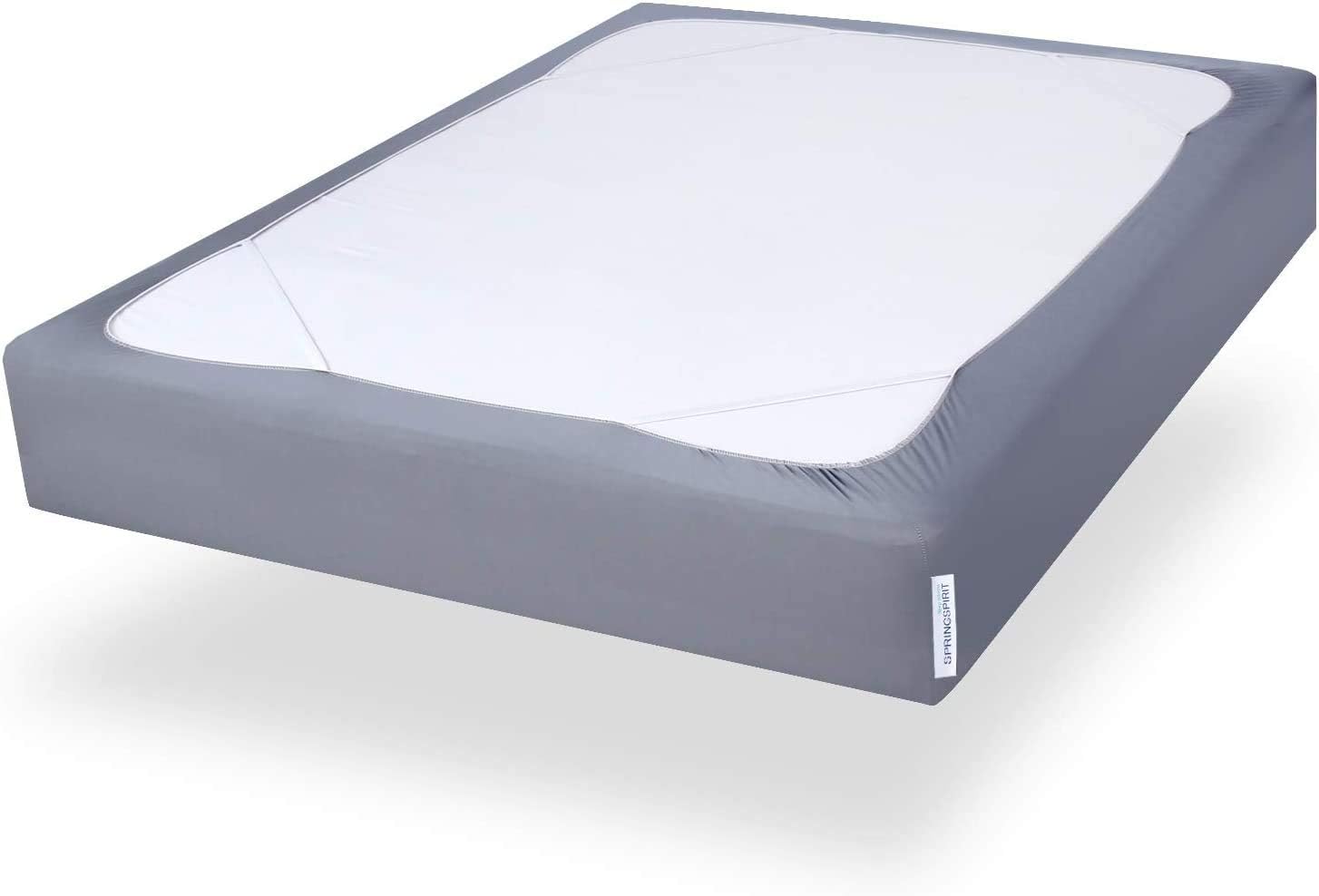 Box Spring Cover King Size, Alternates for Bed Skirt, Smooth and Elastic Woven Material Wrap Around 4 Sides of The Box Spring, Wrinkle & Fading Resistant, Washable, Dustproof, Grey