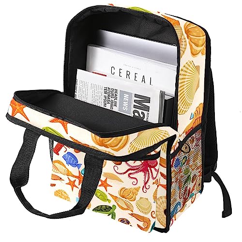 Sac à dos pour garçons motif océan multicolore 35.5x26x12 cm à bretelles réglables