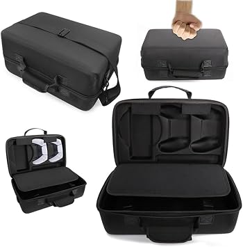 Portable Case, PS5 Slim Compatible Storage Case, PS5 Main Unit, Protective Case, For PS5 Slim Console Disc Edition & Digital Edition, PS5 Carry Bag, Multi-functional, Shoulder Hanging, Storage of Small Items, Controller Peripherals, Portable, Dustproof, Waterproof, Shockproof, Large Capacity, Black