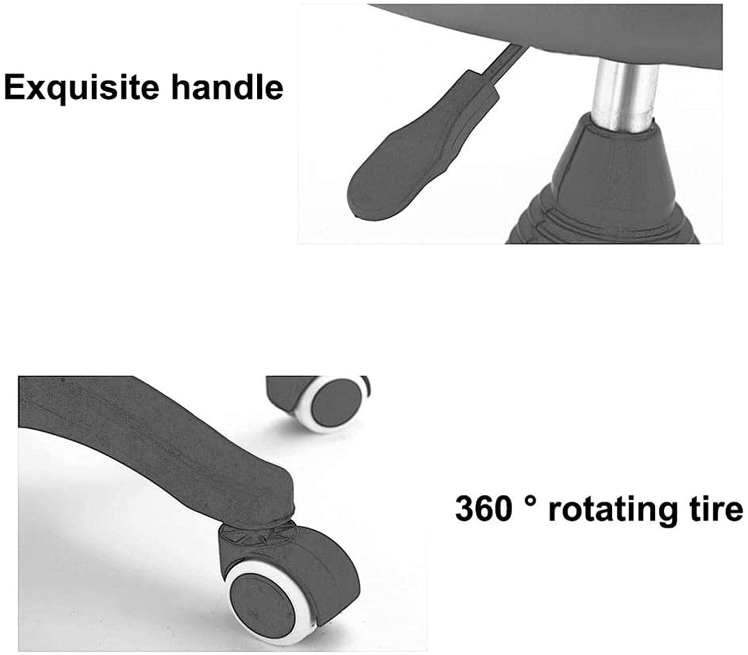 auf Rädern, robust, verstellbar, rund, rollend, hydraulisch, für Werkstatt, Gitarre, Labor, Tattoo, Werkbank, medizinischer Verstellbarer Drehstuhl (Farbe: Weiß) Present