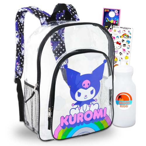 SANRIO Kuromi Clear Backpack - Bundle with 16