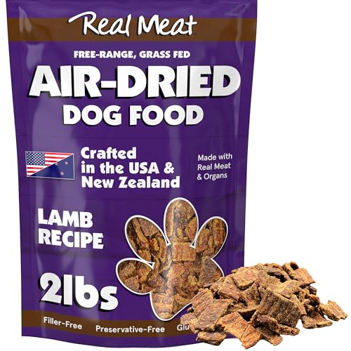 Real Meat Air Dried Dog Food w/ Real Lamb - 2lb Bag of USA-Crafted Grain-Free Real Meat Dog Food...