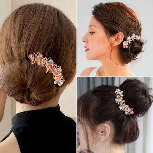 Peines de cristal decorativos para cabello, 4 unidades miniatura 3