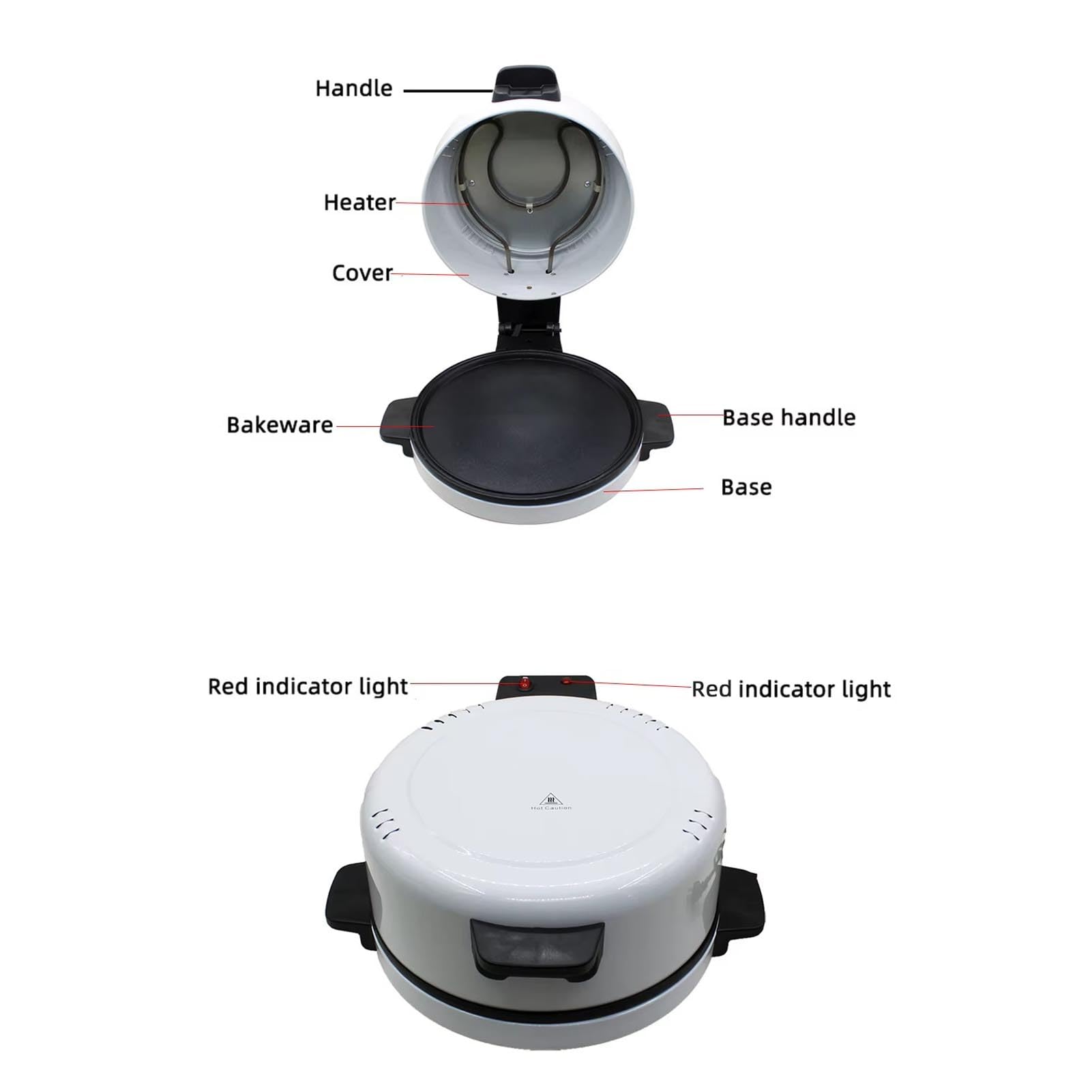 Generic Pizza Maker 2000W Calefacción Rápida Cubr Riqueza Máquina de Horno de Horno para Familia Use SUS y Material de Aleación de Aluminio (Enchufe de la UE)