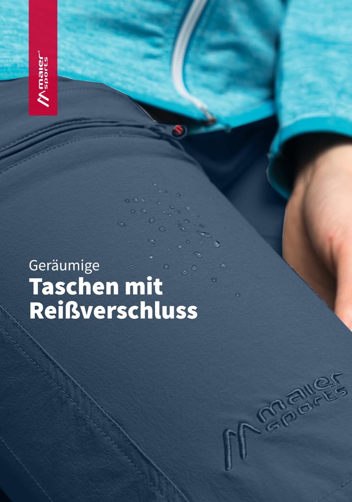 Maier Sports Lulaka, Damen Wanderhose, Wasserabweisende Outdoorhose für Trekking und Hiking, PFC-frei, mSTRETCH pro 4 & Dryprotec, Rollup-Funktion