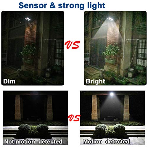(Pack of 2) SHOPLED 96-LED Outdoor LED Solar Light White 2000 Lumens Motion Sensor Wireless 6 Modes Adjustable Angle with Pole Wall Light Flood Lights Detector Security Lighting for Porch Garage Yard