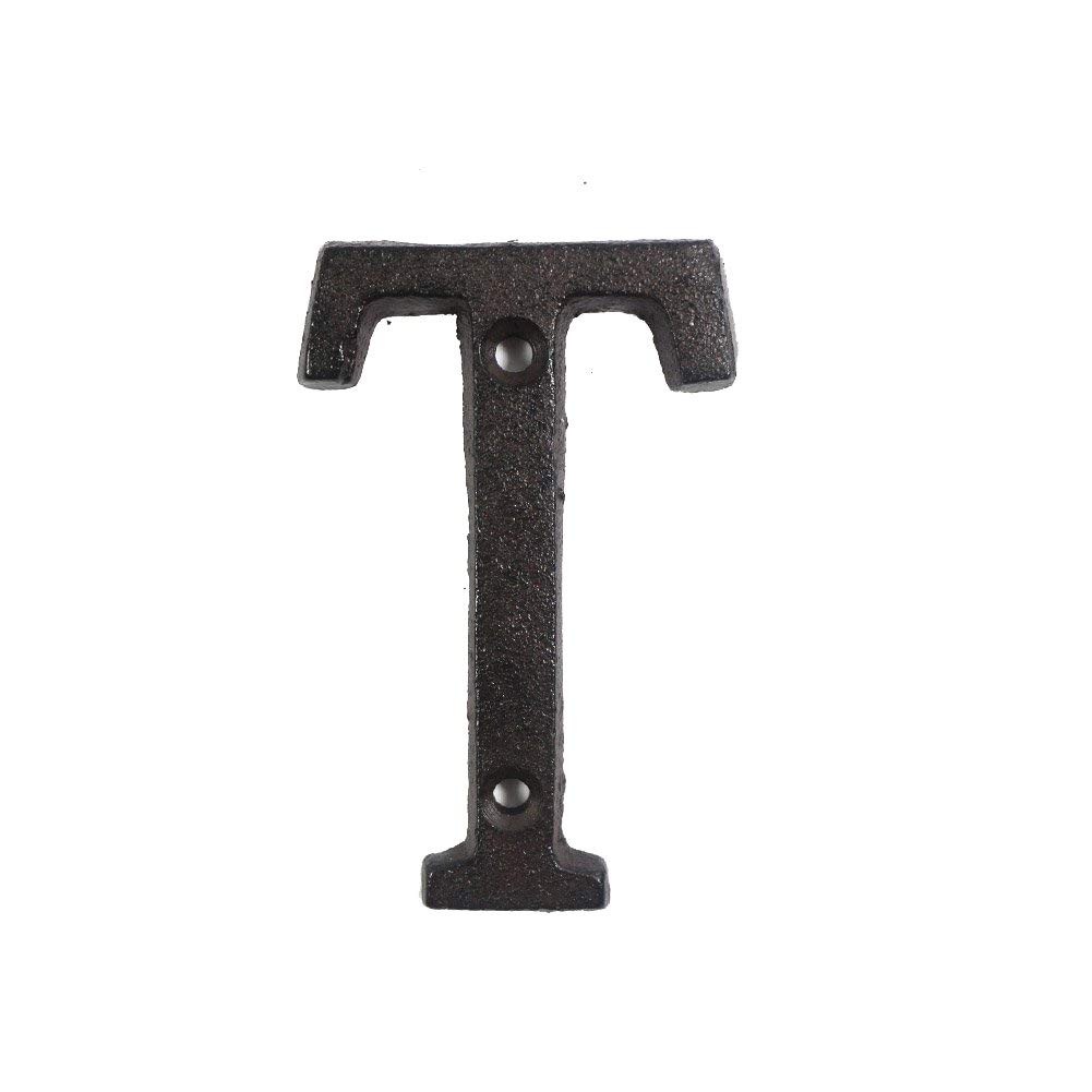 ausuky Cast Iron Retro Metal Alphabet Letters Numbers Sign Address Door Cafe Wall Decor A to Z,0 to 9 (T)