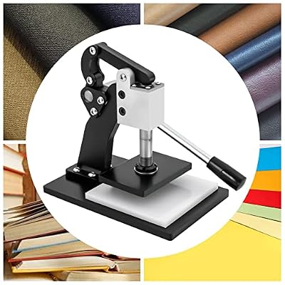 Manual Leather Cutting Machine, Fabric Paper PVC Sheet Plate Die Cutter Hand Press Sampling Punching Machine Tool Press Molding Machine for Leather Fabric Paper Max.18mm/ 0.7in Pressure Stroke