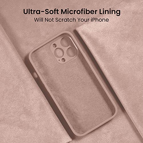 Image of FireNova Designed for iPhone 14 Pro Case, Silicone Upgraded [Camera Protection] Phone Case, Soft Anti-Scratch Microfiber Lining Inside, 6.1 inch, Pinksand