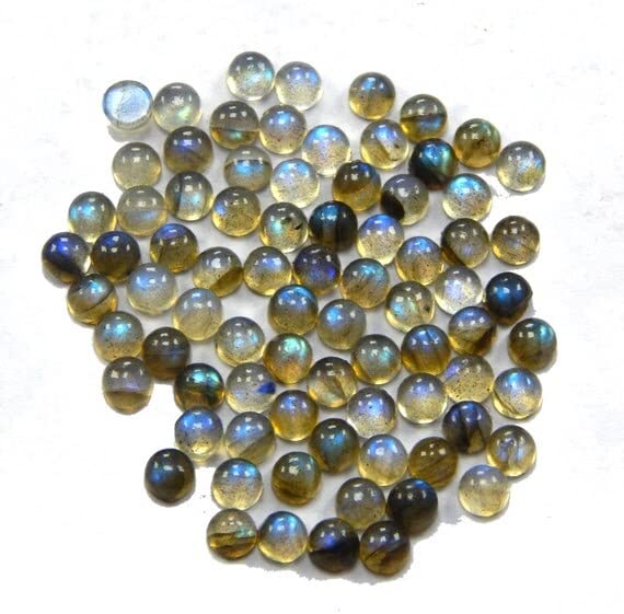 Labradorite 5mm cabochon rond LKBEADS lot de 50 pierres fines naturelles calibrées pour bijoux