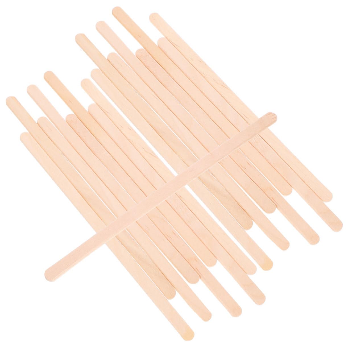 MUCKLILY 500pcs Wooden Drink Stirrers Individually Wrapped Natural Wood Coffee Stir Sticks for Mixing Beverages Cocktails Hot Dogs and Recyclable for Everyday Use