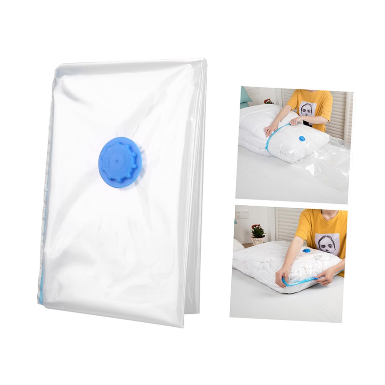 Bolsas de Almacenamiento al Vacío Impermeables 70x100cm 10 Unidades | Pe, Compresión para Ropa y Edredones, Gran Capacidad, Plegables Organizadoras