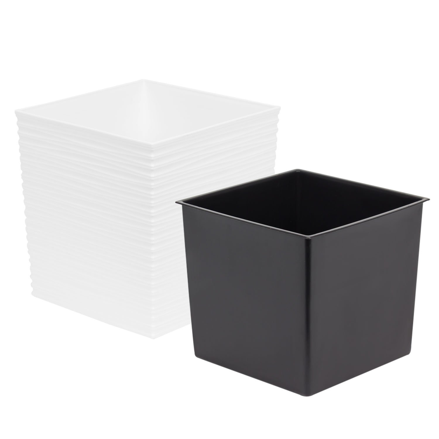 Pot De Fleur Carré "Juka" - 19 Cm - Rotin Blanc - – Garden