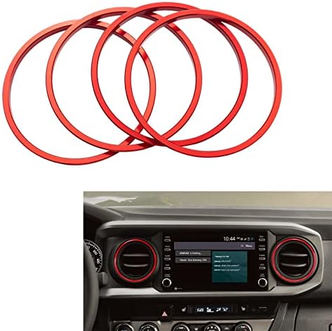 AC Vent Trim Aluminum Alloy Ring 4PCS for 2016-2022 Toyota Tacoma