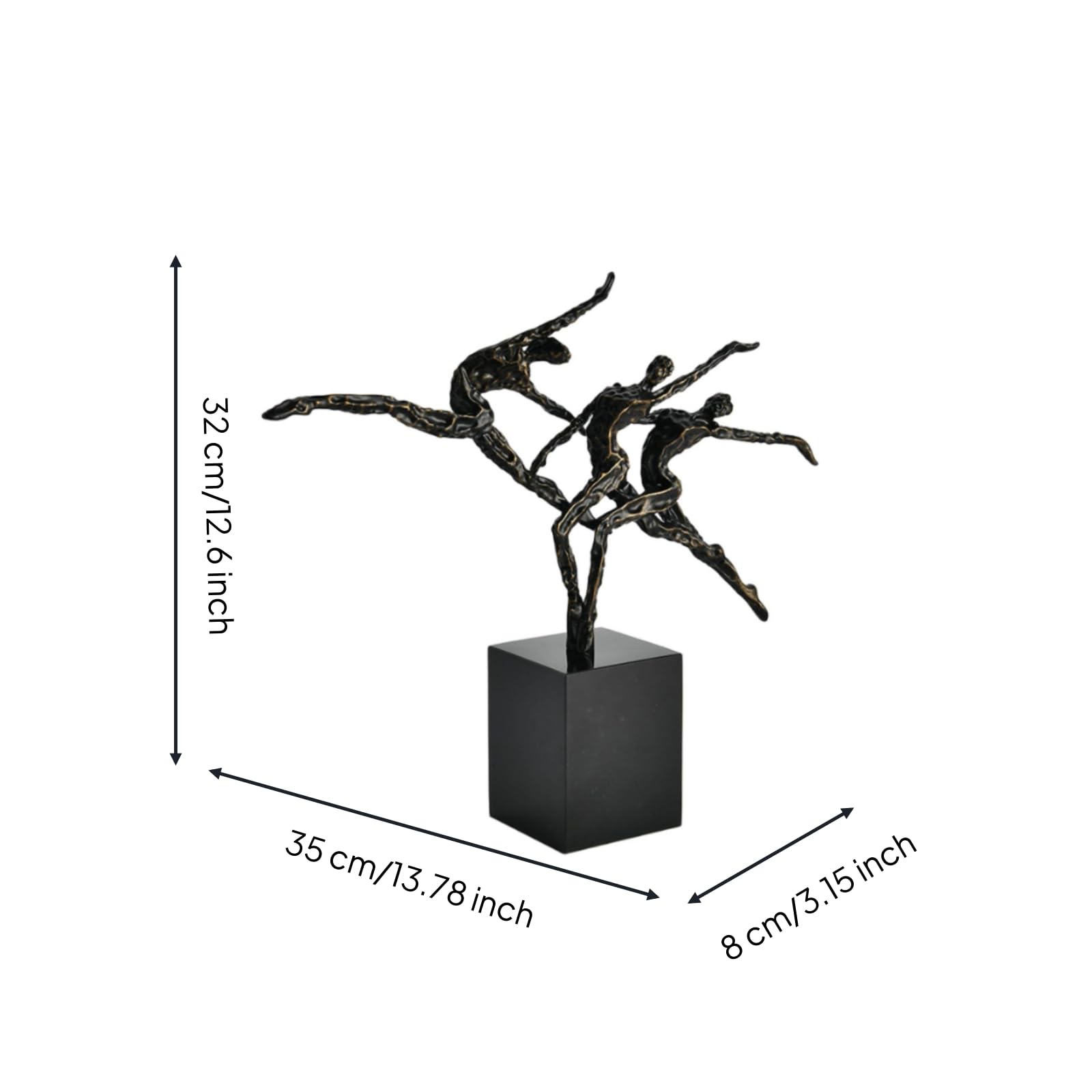 F Fityle Estatua de Figura Geométrica Figura Artística Moderna Escultura Adorno Decorativo Estatua Geométrica en Aleación con Base de Mármol Adecuada para