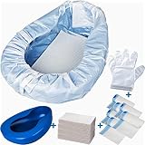Bedpan Set with 30 Super Absorbent Pads and Disposable Liners, Bed Pans for Elderly Females Women and Men...