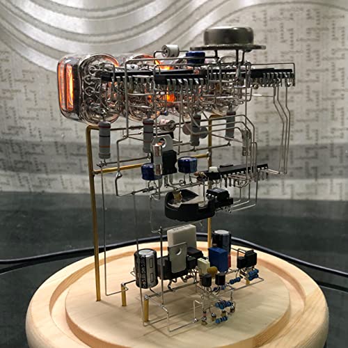 Qinth Nixie Tube Clock, In-12 Glow Tube Clock, Steampunk Nixie Desk Clock, Creative Digital Led Clock With Glass Dust Cover, Dit Kits（Requires Assembled） #TOP5