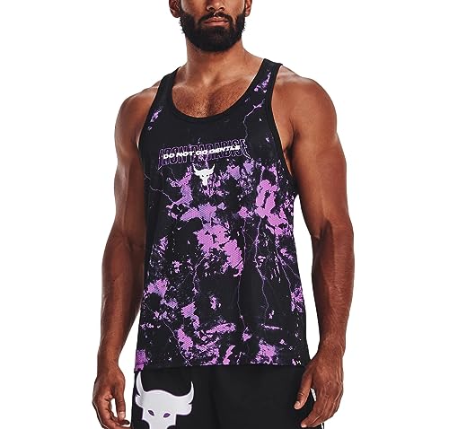 Under Armour Project Rock Printed Do Not Go Gentle' Tank Top Sleeveless, Black/Purple, XXL