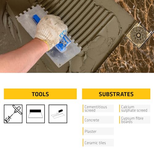 Image of SIKA - Tile adhesive - SikaCeram 155 Wet Room - Tile adhesive for vitrified and ceramic tiles for floor and wall - Indoor and outdoor use - Self curing - Grey - 20kg