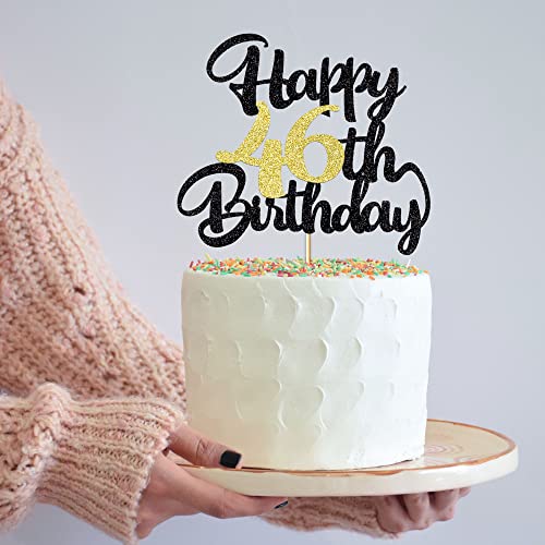 Image of 46th Happy Birthday cake topper happy birthday cake decoration 46th birthday party decoration gift plugin (46)