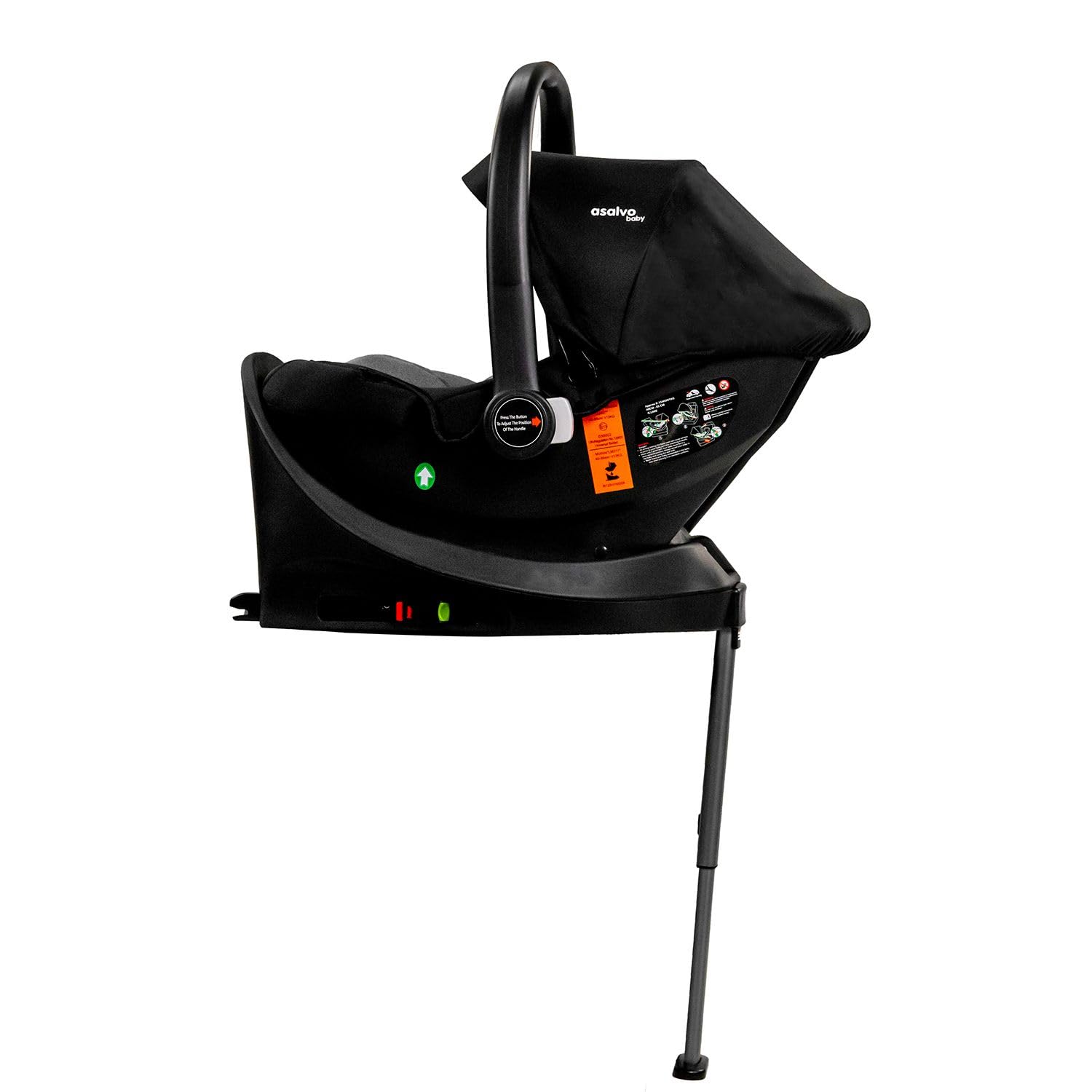 Asalvo NUMANTIX Base ISOFIX, Sistema de Silla Coche, fácil instalación, cumple con el estándar i-Size, 85 cm, Negra