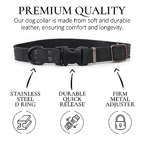 Khaki Celtic Leather Collar