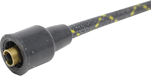 Miniatura 4 de DRAGON Fire Performance - Juego de cables de bujía de bajo ohmio, 0.315in, aspecto vintage, cables trenzados de tela negra y amarilla, compatibles
