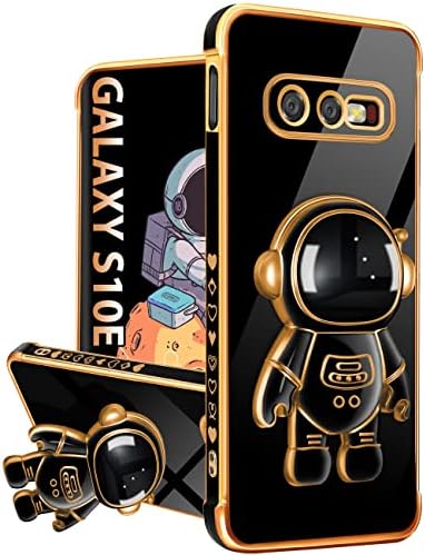 Buleens Galaxy S10E Astronaut Case with Stand, 6D Outer Space Heart Pattern, Lightweight, 5.8 Inch - Black