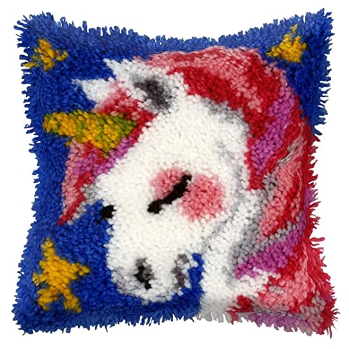 Latch Hook Cushion Kits, Latch Hook Pillow Case Kits Embroidery Kits Carpet Set17X17Inch