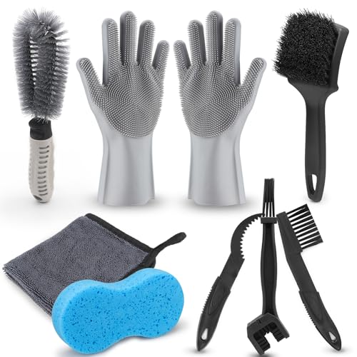 Scalnuvyyh Bike Cleaning Kit, Bike Cleaning Brushes Bicycle Cleaner...