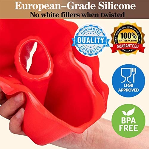 Aokinle Silicone Baking Molds 2-Pack, European Grade Fluted Round Cake Pan, Non-Stick Cake Pan for Jello,Buntcake,Gelatin,Bread, 9.45 Inches Tube Bakeware Red