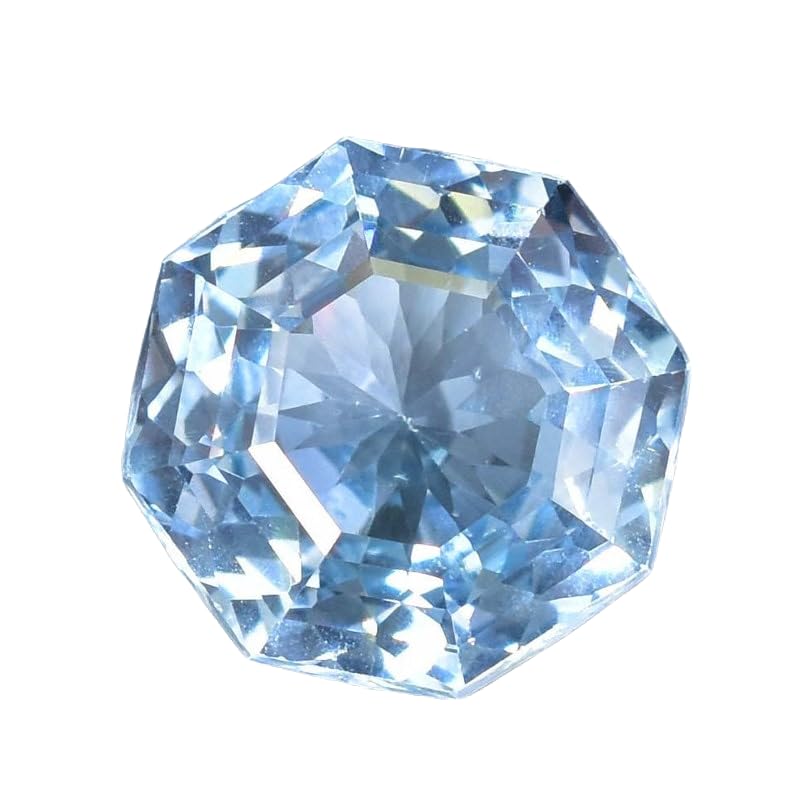 Aigue-marine naturelle de prestige 16mm taille Asscher pour haute joaillerie