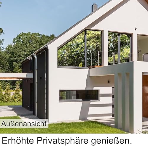 Gutsurge Hitzeschutzfolie Fenster Sonnenschutzfolie Fenster innen oder außen Fensterfolie Sonnenschutz UV Folie Fenster Hitzeschutz Spiegelfolie Fenster Sichtschutz Rückstandslose Silber