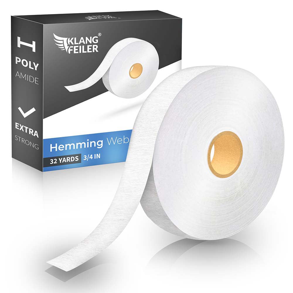 Klangfeiler® Hemming Tape 30 Metres I Extra Strong I Ironing Tape for Ironing I Ironing Adhesive Curtains Hardine Better Than Sewing Hemmed Fleece