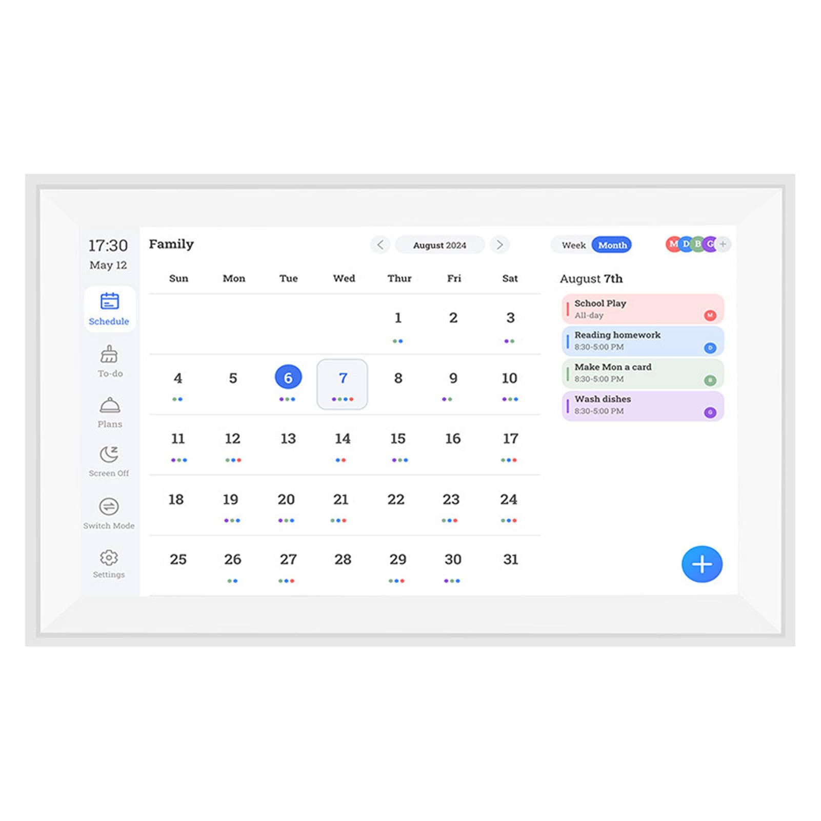 Goshyda 15.6 In Wall Planer Digitaler Kalender -Chore -Diagramm, Smart Touchscreen Interactive Display für Familienpläne, Elektronische WLAN -Fotorahmen (EU-Stecker (100-240 V))