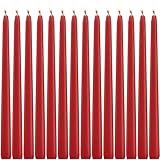 14 Pack Red Taper Candles - Taper Candles 12 Inch Dripless, Smokeless & Unscented - 10 Hours Long Burning - Hand Poured Tall Candlesticks - Ideal for Weddings, Dinner Parties, and Home Decor
